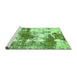 Sideview of Machine Washable Abstract Green Modern Area Rugs, wshabs5607grn