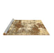 Sideview of Machine Washable Abstract Brown Modern Rug, wshabs5607brn