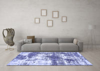 Machine Washable Abstract Blue Modern Rug, wshabs5607blu