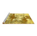 Sideview of Machine Washable Abstract Yellow Modern Rug, wshabs5607yw