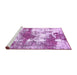 Sideview of Machine Washable Abstract Purple Modern Area Rugs, wshabs5607pur