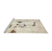 Sideview of Machine Washable Abstract Camel Brown Rug, wshabs5608