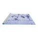 Sideview of Machine Washable Solid Blue Modern Rug, wshabs5608blu