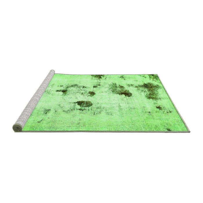 Sideview of Machine Washable Solid Green Modern Area Rugs, wshabs5608grn