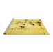 Sideview of Machine Washable Solid Yellow Modern Rug, wshabs5608yw