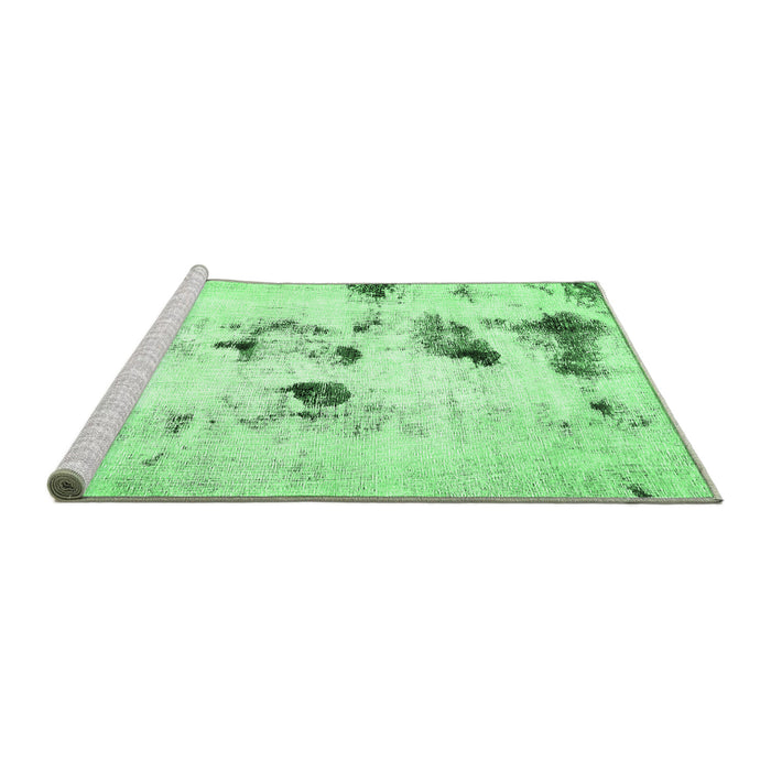 Sideview of Machine Washable Solid Emerald Green Modern Area Rugs, wshabs5608emgrn