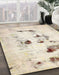 Abstract Camel Brown Solid Rug in Family Room, abs5608