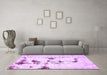 Machine Washable Solid Purple Modern Area Rugs in a Living Room, wshabs5608pur