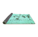 Sideview of Solid Turquoise Modern Rug, abs5608turq