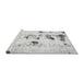 Sideview of Machine Washable Solid Gray Modern Rug, wshabs5608gry