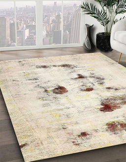 Machine Washable Abstract Camel Brown Rug in a Family Room, wshabs5608