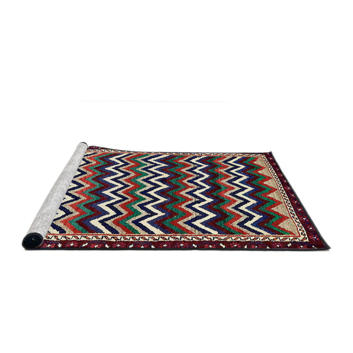 Sideview of Machine Washable Abstract Gunmetal Gray Rug, wshabs5609