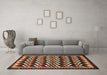 Machine Washable Abstract Brown Modern Rug in a Living Room,, wshabs5609brn