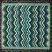 Square Abstract Turquoise Modern Rug, abs5609turq