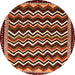 Round Machine Washable Abstract Orange Modern Area Rugs, wshabs5609org