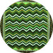 Round Abstract Green Modern Rug, abs5609grn