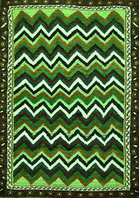 Abstract Green Modern Rug, abs5609grn