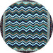 Round Abstract Light Blue Modern Rug, abs5609lblu