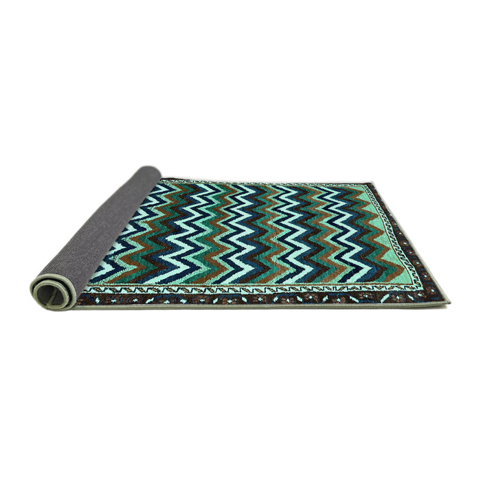 Sideview of Abstract Turquoise Modern Rug, abs5609turq
