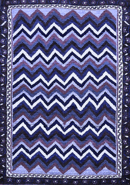 Abstract Blue Modern Rug, abs5609blu