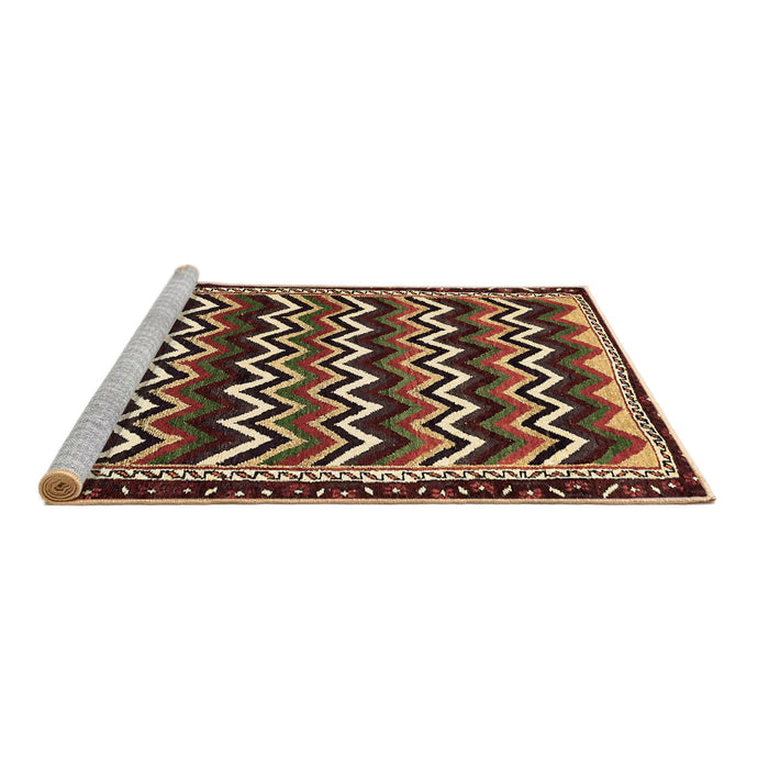 Sideview of Machine Washable Abstract Brown Modern Rug, wshabs5609brn
