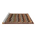 Sideview of Machine Washable Abstract Brown Modern Rug, wshabs5609brn