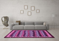 Machine Washable Abstract Pink Modern Rug, wshabs5609pnk