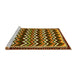 Sideview of Machine Washable Abstract Yellow Modern Rug, wshabs5609yw