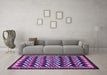 Machine Washable Abstract Purple Modern Area Rugs in a Living Room, wshabs5609pur