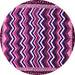 Round Machine Washable Abstract Pink Modern Rug, wshabs5609pnk