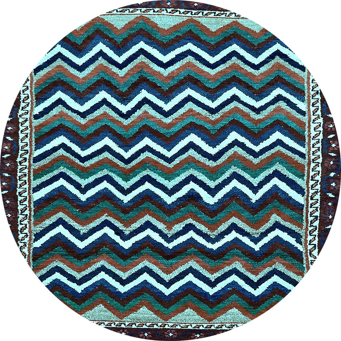 Round Machine Washable Abstract Light Blue Modern Rug, wshabs5609lblu