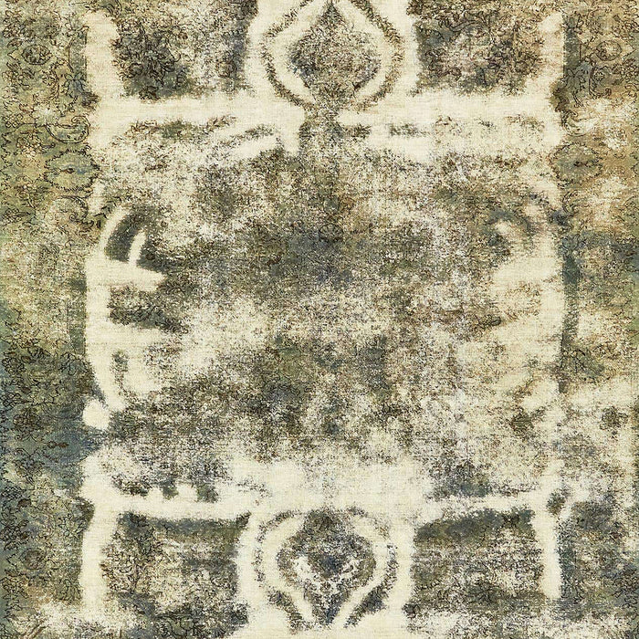 Abstract Dark Green Modern Rug, abs560