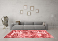 Machine Washable Abstract Red Modern Rug, wshabs560red