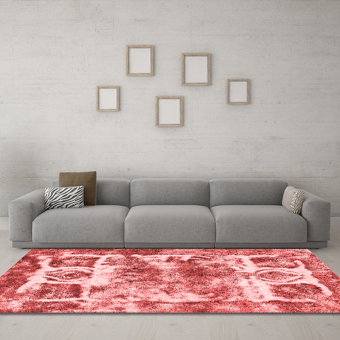 Modern Red Washable Rugs