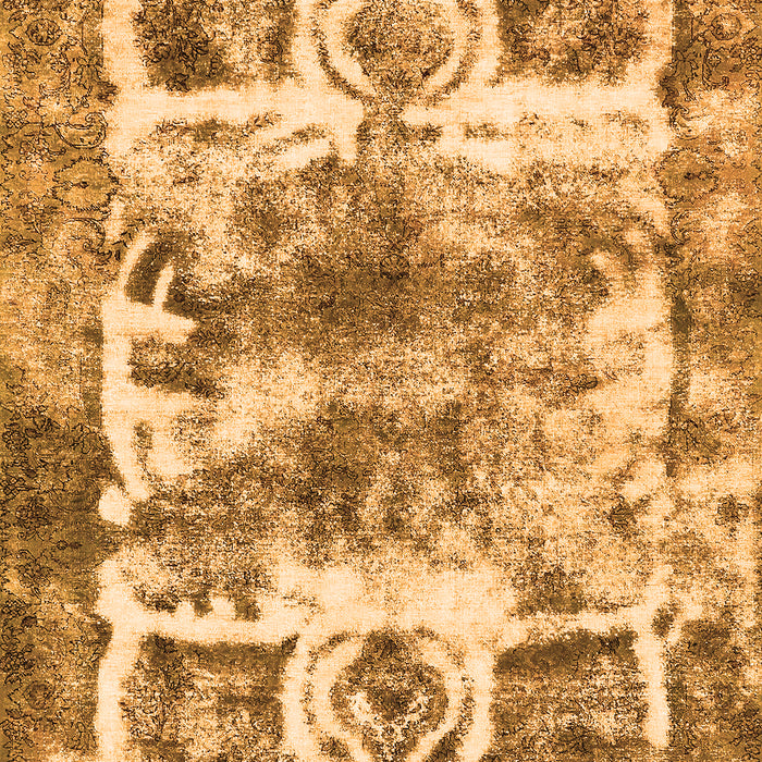 Machine Washable Abstract Orange Modern Area Rugs, wshabs560org