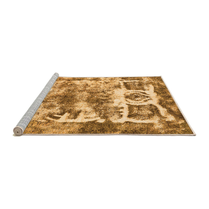 Sideview of Machine Washable Abstract Orange Modern Area Rugs, wshabs560org
