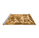 Sideview of Machine Washable Abstract Orange Modern Area Rugs, wshabs560org