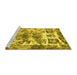 Sideview of Machine Washable Abstract Yellow Modern Rug, wshabs560yw