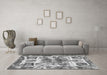 Machine Washable Abstract Gray Modern Rug in a Living Room,, wshabs560gry