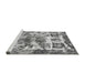 Sideview of Machine Washable Abstract Gray Modern Rug, wshabs560gry