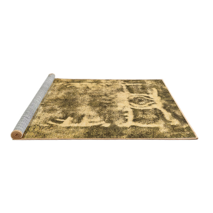 Sideview of Machine Washable Abstract Brown Modern Rug, wshabs560brn