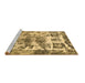 Sideview of Machine Washable Abstract Brown Modern Rug, wshabs560brn