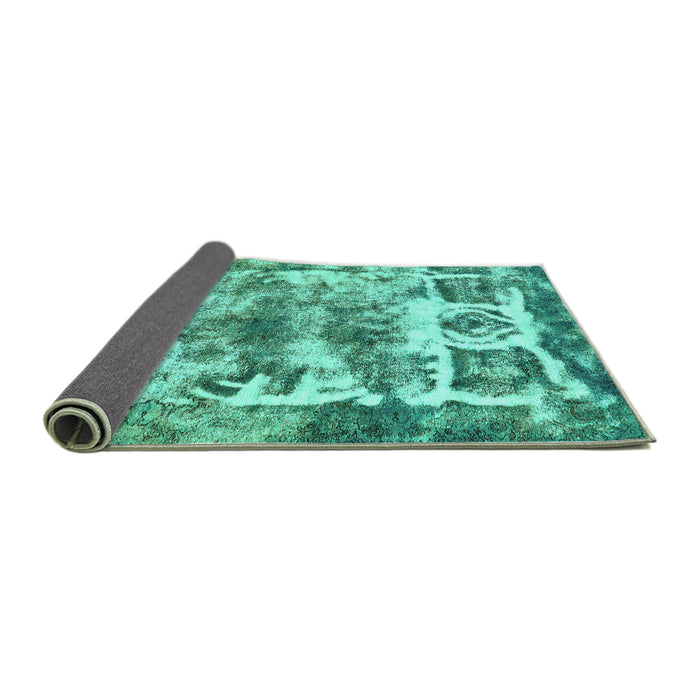 Sideview of Abstract Turquoise Modern Rug, abs560turq