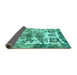 Sideview of Abstract Turquoise Modern Rug, abs560turq