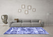 Machine Washable Abstract Blue Modern Rug in a Living Room, wshabs560blu