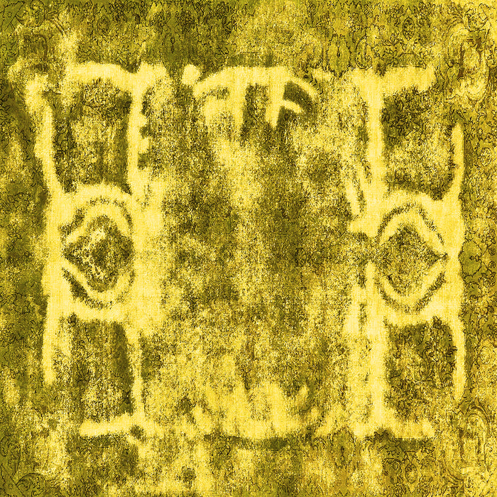 Square Abstract Yellow Modern Rug, abs560yw