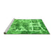 Sideview of Machine Washable Abstract Green Modern Area Rugs, wshabs560grn