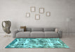 Machine Washable Abstract Light Blue Modern Rug in a Living Room, wshabs560lblu