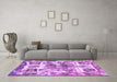 Machine Washable Abstract Purple Modern Area Rugs in a Living Room, wshabs560pur