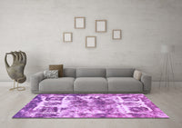 Machine Washable Abstract Purple Modern Rug, wshabs560pur